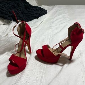 Elegant Red High Heel Sandals